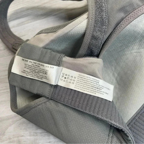 Syrokan Adjustable Front Straps High Impact Gray Racerback Sports Bra Size 34F - Picture 7 of 12